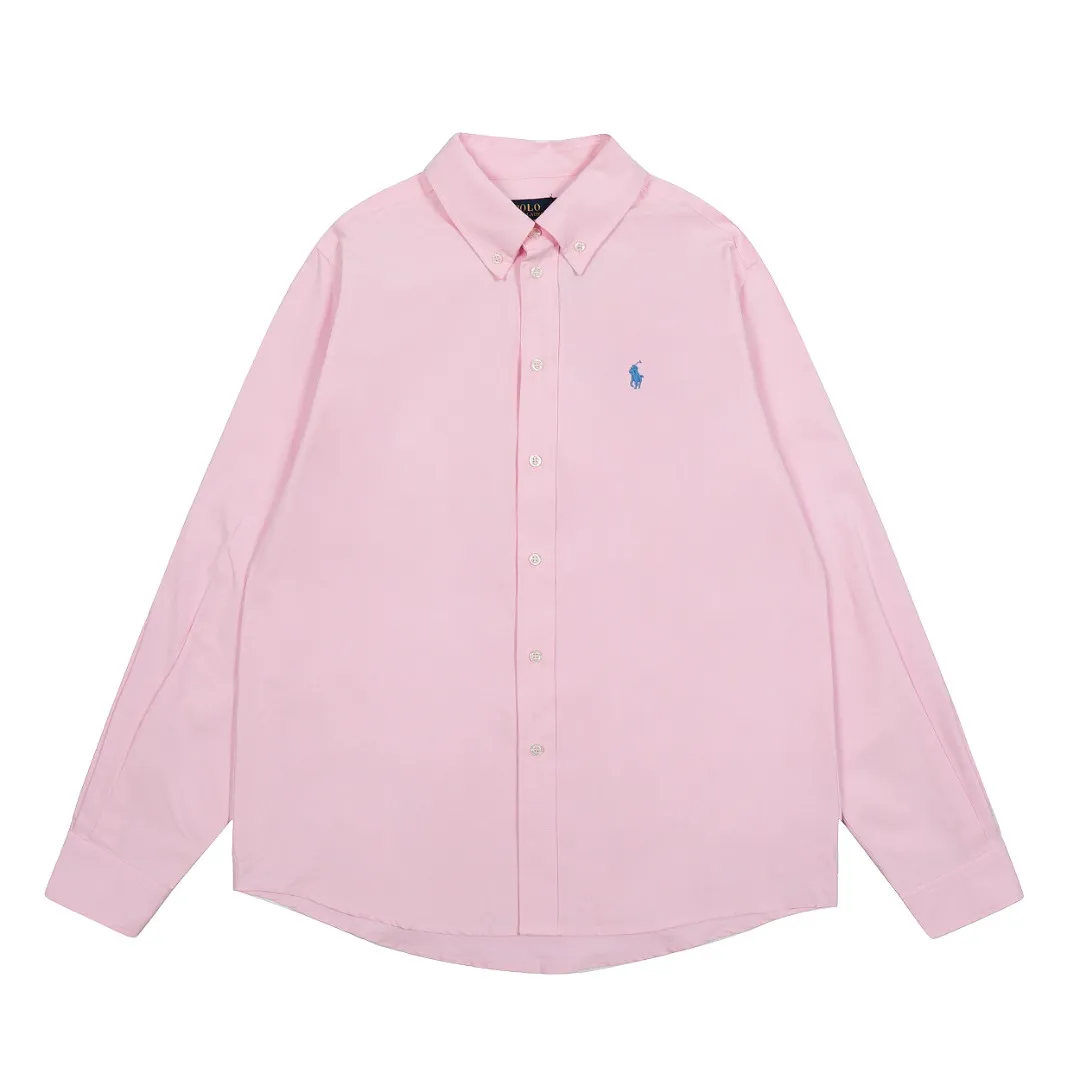 P250 Top quality" Style number: 8086# [Ralph Lauren classic basic evergreen versatile shirt long sleeves for all seasons] ✅Ralph Lauren classic Oxford spun old money style unisex couple shirt long sleeves ✅Top ceiling quality ZP original development. You can compare the real thing with the market version at will. ✅Using the original custom-woven and dyed pure cotton Oxford spinning, strong three-dimensional effect, breathable and anti-wrinkle material, comfortable upper body. ✅Washing treatment, tight and soft texture, full and exquisite embroidery. Excellent sense of quality ✅Simple and versatile, perfect for lazy people to wear. This is the charm of shirts. Basic and classic. ✅The upper body looks much better than the real thing. It can be worn alone or worn in all seasons. It is highly recommended for couples. Size: S-XL. Color: Navy blue, white, pink, light blue, khaki, charcoal gray.